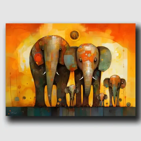 elephants artprint